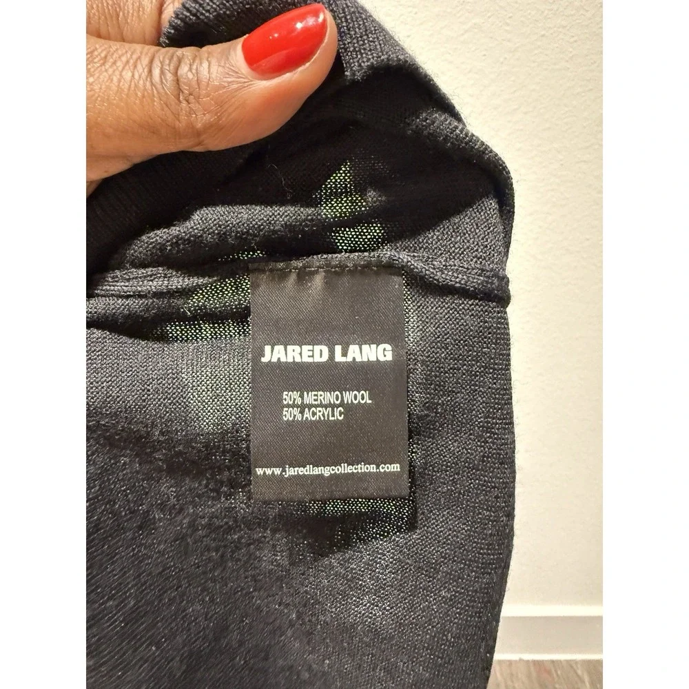 Jared Lang Mens Size XL‎ Black Green Pullover Sweater Merino Wool Blend NWOT